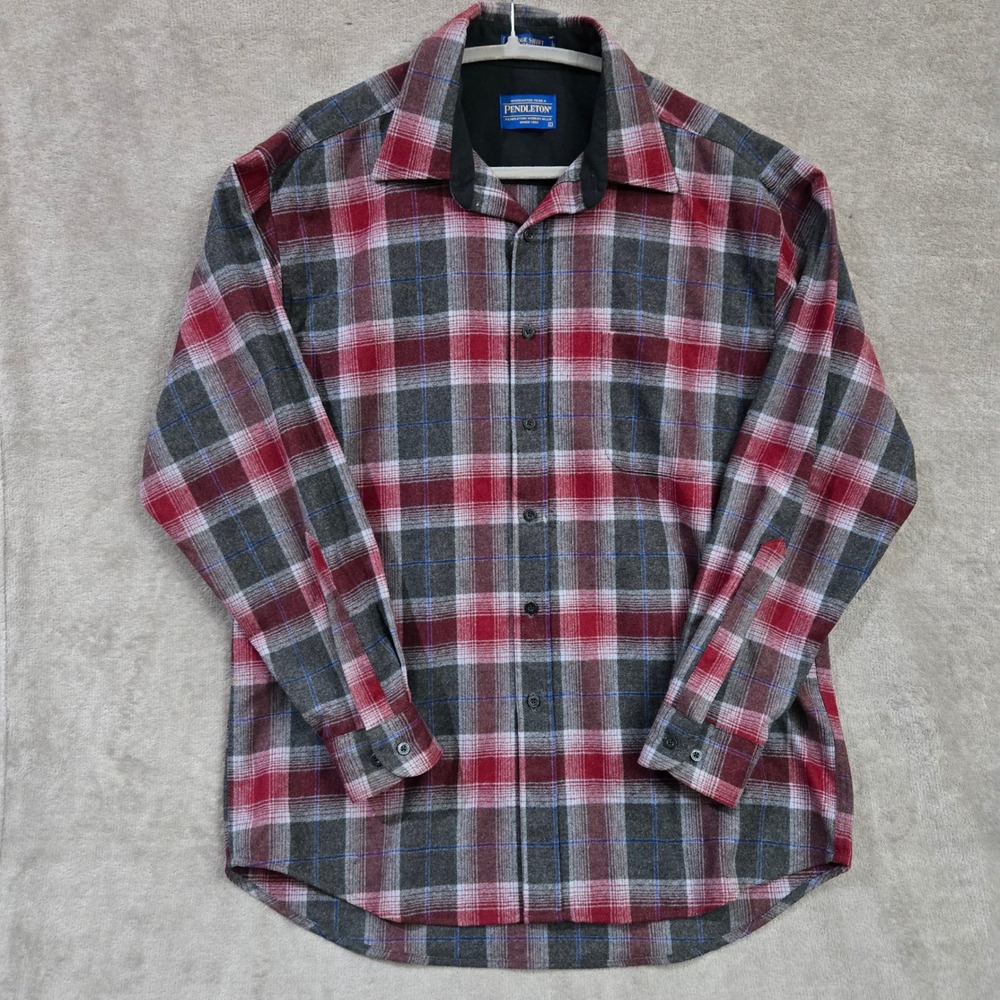 Pendleton Lodge Wool Flannel Shirt Large Plaid Heritage Cabin Rugged Americana